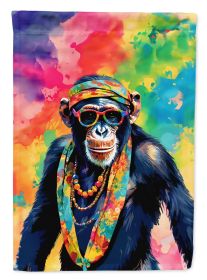 Hippie Animal Chimpanzee House Flag Large Porch Sleeve Pole Decorative Outside Yard Banner Artwork Wall Hanging, Polyester, House Size, Multicolor (Default: Default)