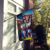 All American Westie House Flag Large Porch Sleeve Pole Decorative Outside Yard Banner Artwork Wall Hanging, Polyester, House Size, Multicolor