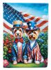 All American Silky Terrier House Flag Large Porch Sleeve Pole Decorative Outside Yard Banner Artwork Wall Hanging, Polyester, House Size, Multicolor