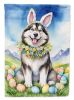 Alaskan Malamute Easter Egg Hunt House Flag Large Porch Sleeve Pole Decorative Outside Yard Banner Artwork Wall Hanging, Polyester, House Size