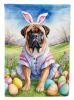 Bullmastiff Easter Egg Hunt House Flag Large Porch Sleeve Pole Decorative Outside Yard Banner Artwork Wall Hanging, Polyester, House Size, Multicolor