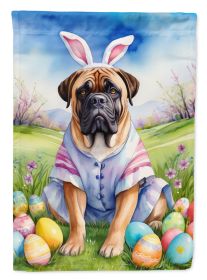 Bullmastiff Easter Egg Hunt House Flag Large Porch Sleeve Pole Decorative Outside Yard Banner Artwork Wall Hanging, Polyester, House Size, Multicolor (Default: Default)
