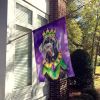 Neapolitan Mastiff King of Mardi Gras House Flag Large Porch Sleeve Pole Decorative Outside Yard Banner Artwork Wall Hanging, Polyester, House Size