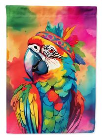 Hippie Animal Parrot House Flag Large Porch Sleeve Pole Decorative Outside Yard Banner Artwork Wall Hanging, Polyester, House Size, Multicolor (Default: Default)