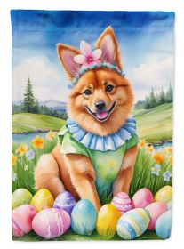Finnish Spitz Easter Egg Hunt House Flag Large Porch Sleeve Pole Decorative Outside Yard Banner Artwork Wall Hanging, Polyester, House Size (Default: Default)