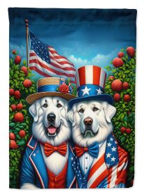 All American Great Pyrenees House Flag Large Porch Sleeve Pole Decorative Outside Yard Banner Artwork Wall Hanging, Polyester, House Size, Multicolor (Default: Default)