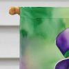 Cocker Spaniel King of Mardi Gras House Flag Large Porch Sleeve Pole Decorative Outside Yard Banner Artwork Wall Hanging, Polyester, House Size