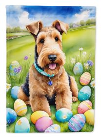 Airedale Terrier Easter Egg Hunt House Flag Large Porch Sleeve Pole Decorative Outside Yard Banner Artwork Wall Hanging, Polyester, House Size (Default: Default)