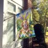 Golden Retriever Easter Egg Hunt House Flag Large Porch Sleeve Pole Decorative Outside Yard Banner Artwork Wall Hanging, Polyester, House Size