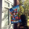 All American Miniature Pinscher House Flag Large Porch Sleeve Pole Decorative Outside Yard Banner Artwork Wall Hanging, Polyester, House Size