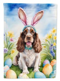 English Cocker Spaniel Easter Egg Hunt House Flag Large Porch Sleeve Pole Decorative Outside Yard Banner Artwork Wall Hanging, Polyester, House Size (Default: Default)