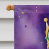 Basset Hound King of Mardi Gras House Flag Large Porch Sleeve Pole Decorative Outside Yard Banner Artwork Wall Hanging, Polyester, House Size
