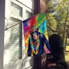 Hippie Animal Chimpanzee House Flag Large Porch Sleeve Pole Decorative Outside Yard Banner Artwork Wall Hanging, Polyester, House Size, Multicolor