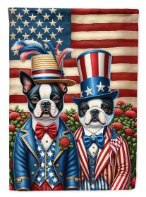 All American Boston Terrier House Flag Large Porch Sleeve Pole Decorative Outside Yard Banner Artwork Wall Hanging, Polyester, House Size, Multicolor (Default: Default)