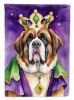 Saint Bernard King of Mardi Gras House Flag Large Porch Sleeve Pole Decorative Outside Yard Banner Artwork Wall Hanging, Polyester, House Size