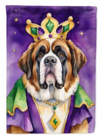 Saint Bernard King of Mardi Gras House Flag Large Porch Sleeve Pole Decorative Outside Yard Banner Artwork Wall Hanging, Polyester, House Size (Default: Default)