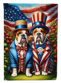All American English Bulldog House Flag Large Porch Sleeve Pole Decorative Outside Yard Banner Artwork Wall Hanging, Polyester, House Size, Multicolor (Default: Default)