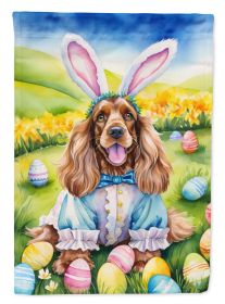 Cocker Spaniel Easter Egg Hunt House Flag Large Porch Sleeve Pole Decorative Outside Yard Banner Artwork Wall Hanging, Polyester, House Size (Default: Default)