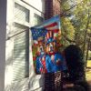 All American Clumber Spaniel House Flag Large Porch Sleeve Pole Decorative Outside Yard Banner Artwork Wall Hanging, Polyester, House Size, Multicolor