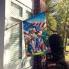 All American Silky Terrier House Flag Large Porch Sleeve Pole Decorative Outside Yard Banner Artwork Wall Hanging, Polyester, House Size, Multicolor