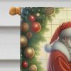 Doberman Pinscher and Santa Claus House Flag Large Porch Sleeve Pole Decorative Outside Yard Banner Artwork Wall Hanging, Polyester, House Size