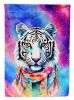 Hippie Animal White Tiger House Flag Large Porch Sleeve Pole Decorative Outside Yard Banner Artwork Wall Hanging, Polyester, House Size, Multicolor