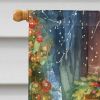 Schnauzer and Santa Claus House Flag Large Porch Sleeve Pole Decorative Outside Yard Banner Artwork Wall Hanging, Polyester, House Size, Multicolor