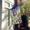 English Foxhound Easter Egg Hunt House Flag Large Porch Sleeve Pole Decorative Outside Yard Banner Artwork Wall Hanging, Polyester, House Size