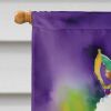 White Poodle King of Mardi Gras House Flag Large Porch Sleeve Pole Decorative Outside Yard Banner Artwork Wall Hanging, Polyester, House Size