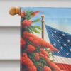 All American Pit Bull Terrier House Flag Large Porch Sleeve Pole Decorative Outside Yard Banner Artwork Wall Hanging, Polyester, House Size