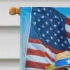 All American Saint Bernard House Flag Large Porch Sleeve Pole Decorative Outside Yard Banner Artwork Wall Hanging, Polyester, House Size, Multicolor