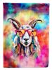 Hippie Animal Goat House Flag Large Porch Sleeve Pole Decorative Outside Yard Banner Artwork Wall Hanging, Polyester, House Size, Multicolor