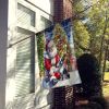 Boston Terrier and Santa Claus House Flag Large Porch Sleeve Pole Decorative Outside Yard Banner Artwork Wall Hanging, Polyester, House Size