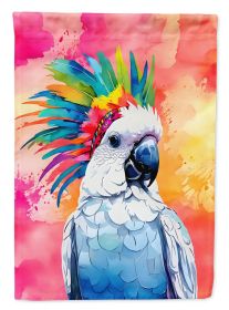 Hippie Animal Cockatoo House Flag Large Porch Sleeve Pole Decorative Outside Yard Banner Artwork Wall Hanging, Polyester, House Size, Multicolor (Default: Default)