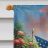 All American Siberian Husky House Flag Large Porch Sleeve Pole Decorative Outside Yard Banner Artwork Wall Hanging, Polyester, House Size, Multicolor