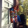 All American Boxer House Flag Large Porch Sleeve Pole Decorative Outside Yard Banner Artwork Wall Hanging, Polyester, House Size, Multicolor