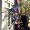 All American Bull Terrier House Flag Large Porch Sleeve Pole Decorative Outside Yard Banner Artwork Wall Hanging, Polyester, House Size, Multicolor