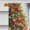 Bernese Mountain Dog and Santa Claus House Flag Large Porch Sleeve Pole Decorative Outside Yard Banner Artwork Wall Hanging, Polyester, House Size