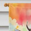 Hippie Animal Deer House Flag Large Porch Sleeve Pole Decorative Outside Yard Banner Artwork Wall Hanging, Polyester, House Size, Multicolor
