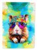 Hippie Animal Guinea Pig House Flag Large Porch Sleeve Pole Decorative Outside Yard Banner Artwork Wall Hanging, Polyester, House Size, Multicolor