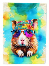 Hippie Animal Guinea Pig House Flag Large Porch Sleeve Pole Decorative Outside Yard Banner Artwork Wall Hanging, Polyester, House Size, Multicolor (Default: Default)