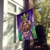 Wirehaired Pointing Griffon King of Mardi Gras House Flag Large Porch Sleeve Pole Decorative Outside Yard Banner Artwork Wall Hanging, Polyester