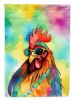 Hippie Animal Rooster House Flag Large Porch Sleeve Pole Decorative Outside Yard Banner Artwork Wall Hanging, Polyester, House Size, Multicolor