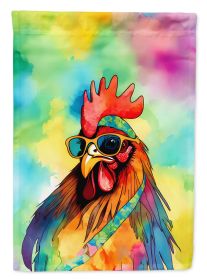 Hippie Animal Rooster House Flag Large Porch Sleeve Pole Decorative Outside Yard Banner Artwork Wall Hanging, Polyester, House Size, Multicolor (Default: Default)