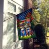 All American Pekingese House Flag Large Porch Sleeve Pole Decorative Outside Yard Banner Artwork Wall Hanging, Polyester, House Size, Multicolor