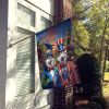All American Siberian Husky House Flag Large Porch Sleeve Pole Decorative Outside Yard Banner Artwork Wall Hanging, Polyester, House Size, Multicolor