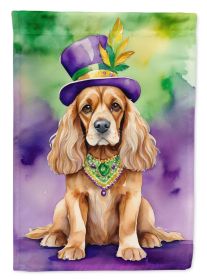 Cocker Spaniel King of Mardi Gras House Flag Large Porch Sleeve Pole Decorative Outside Yard Banner Artwork Wall Hanging, Polyester, House Size (Default: Default)