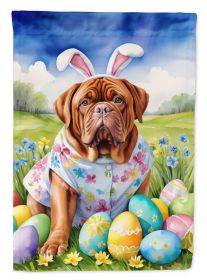 Dogue de Bordeaux Easter Egg Hunt House Flag Large Porch Sleeve Pole Decorative Outside Yard Banner Artwork Wall Hanging, Polyester, House Size (Default: Default)