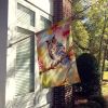Eastern Screech Owl House Flag Large Porch Sleeve Pole Decorative Outside Yard Banner Artwork Wall Hanging, Polyester, House Size, Multicolor
