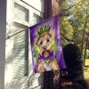 Wheaten Terrier King of Mardi Gras House Flag Large Porch Sleeve Pole Decorative Outside Yard Banner Artwork Wall Hanging, Polyester, House Size